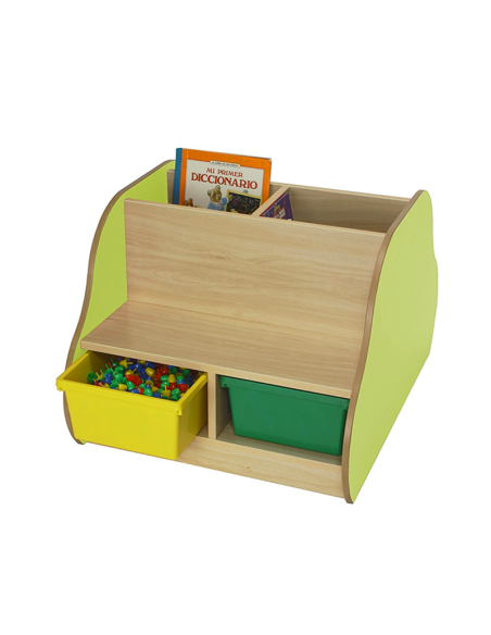 Banco librería escolar doble 4 niños