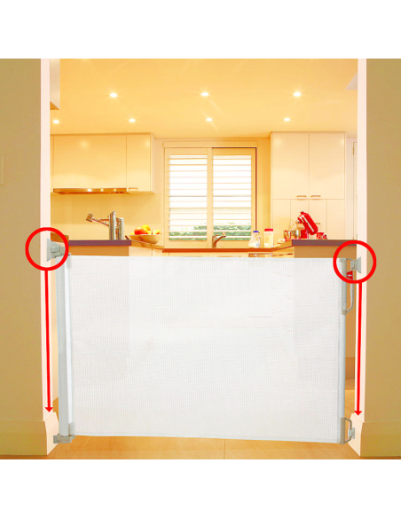Adaptador de zócalo para barrera enrollable blanca| Instalación segura