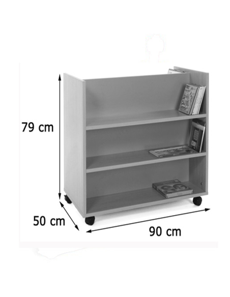 Carro librería infantil doble frontal