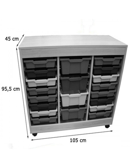 Cubetero Mobeduc 3 columnas doble acceso