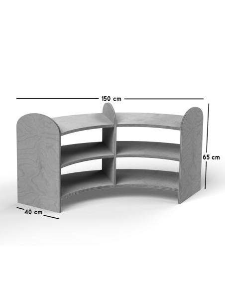 Estantería curva 3 niveles