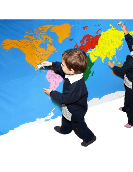 Gran Tapiz Mapamundi para Educación Infantil - Aprendizaje Divertido