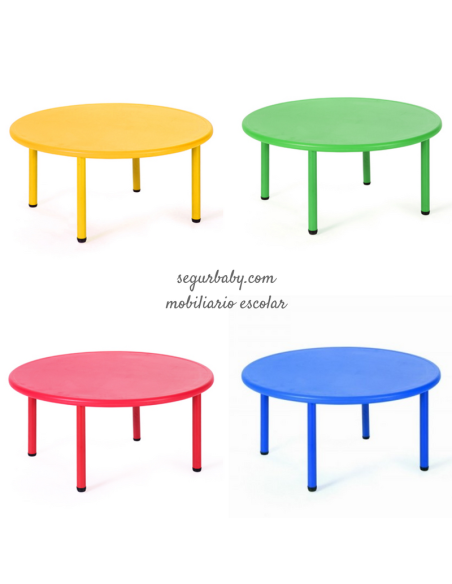 Mesa Escolar Infantil Circular 115 cm | Altura Regulable