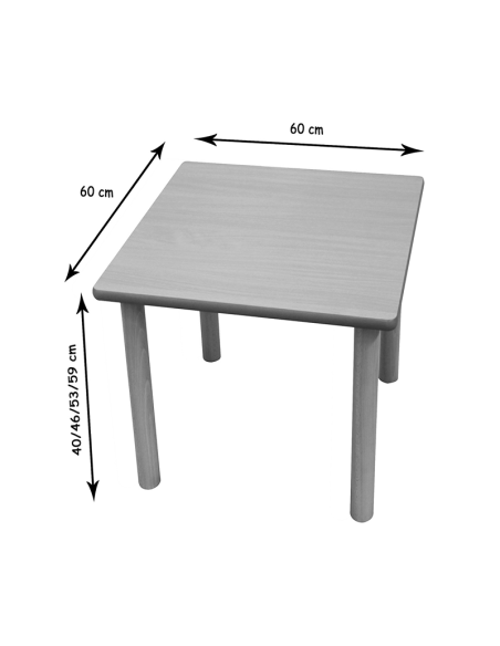 Mesa escolar cuadrada 60x60 Mobeduc