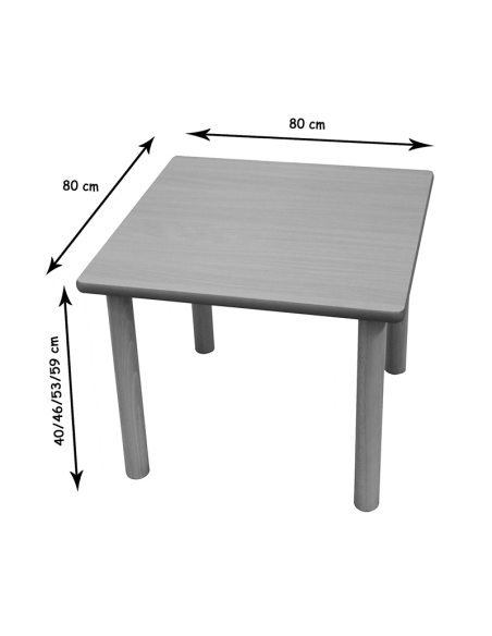 Mesa escolar cuadrada madera 80x80 cm Mobeduc