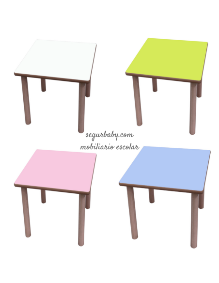 Mesa escolar cuadrada madera 80x80 cm Mobeduc