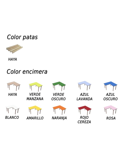 Mesa escolar de madera L Mobeduc