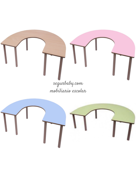 Mesa escolar en U madera 150x100 cm Mobeduc