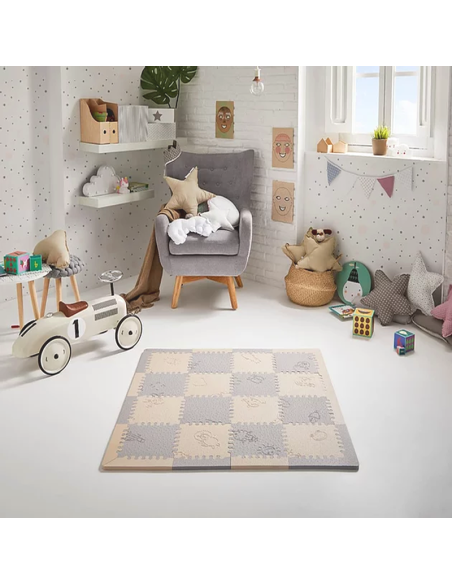 Alfombra Bebé Mini Bicolor – Suave, Segura y Portátil