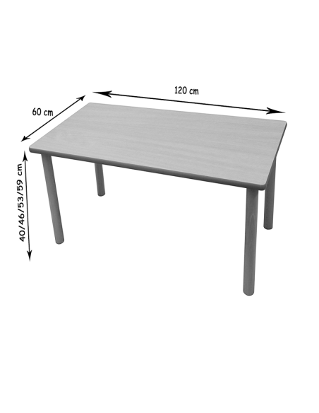 Mesa escolar rectangular Mobeduc 120x60 cm