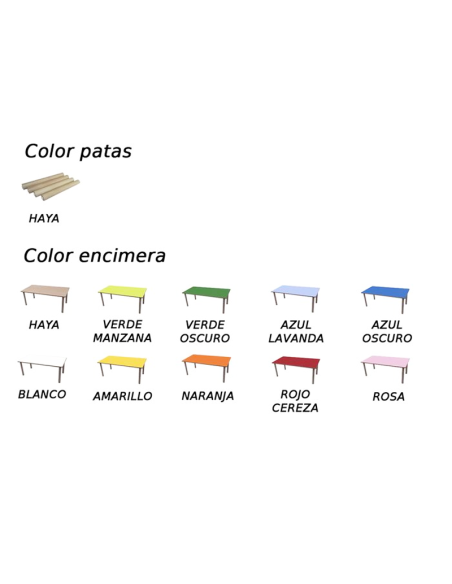 Mesa escolar rectangular Mobeduc 120x60 cm