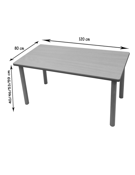 Mesa escolar rectangular Mobeduc 120x80 cm