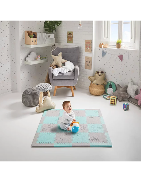 Alfombra Bebé Mini Bicolor – Suave, Segura y Portátil
