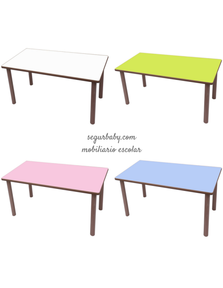 Mesa escolar rectangular Mobeduc 120x80 cm