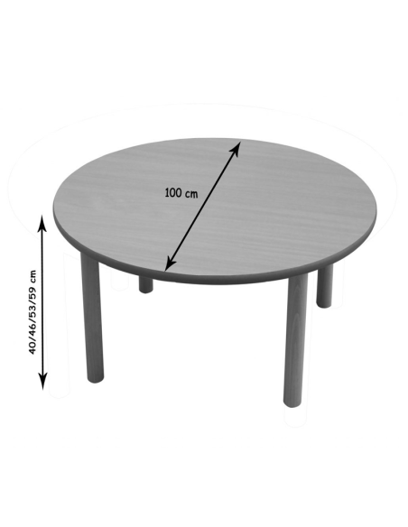 Mesa escolar redonda madera 100 cm Mobeduc