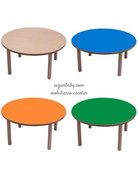 Mesa escolar redonda madera 100 cm Mobeduc