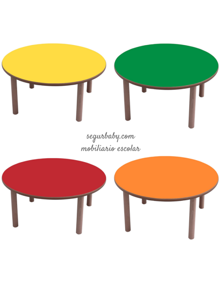 Mesa escolar redonda madera 100 cm Mobeduc