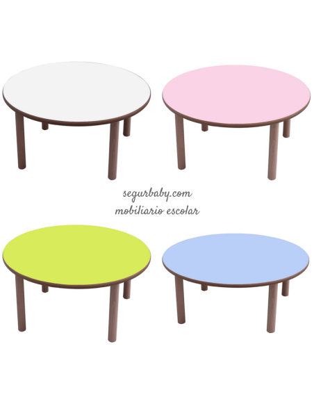Mesa escolar redonda madera 100 cm Mobeduc