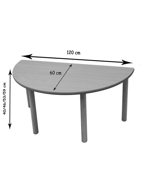 Mesa escolar semicircular 120 cm Mobeduc