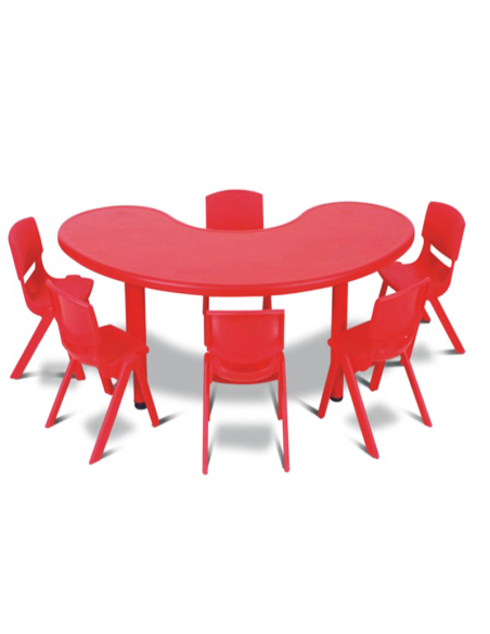 Mesa Escolar Semicirlar Polipropileno | Altura Regulable