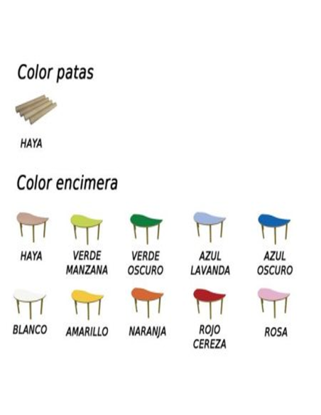 Mesa escolar semiredonda Mobeduc (de 1 a 6 años)