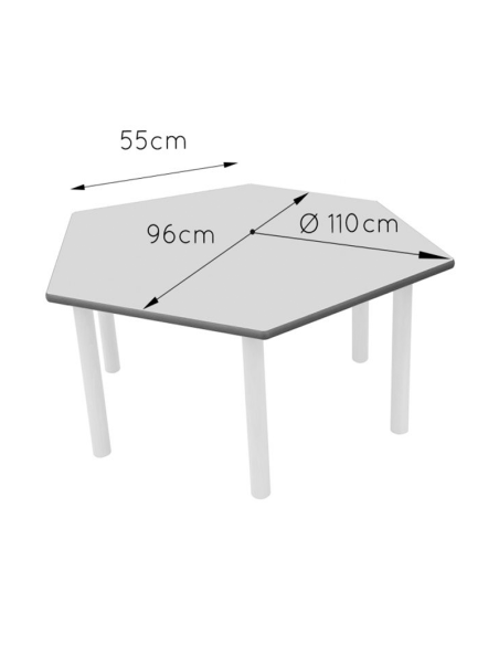Mesa infantil hexagonal (de 2 a 6 años)