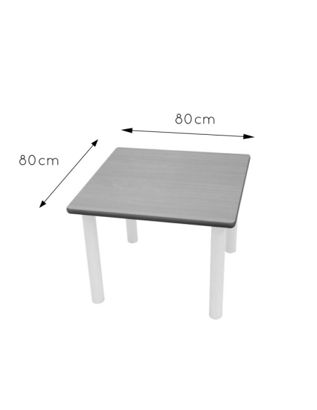 Mesa metal cuadrada 80x80 INFANTIL (de 2 a 6 años)