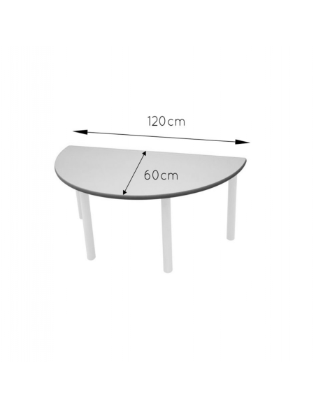 Mesa metal semiredonda INFANTIL 120 (de 2 a 6 años)