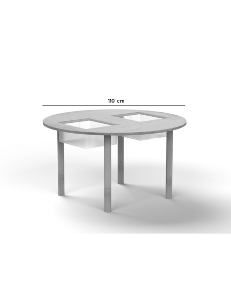 Mesa sensorial con cubetas 110 cm