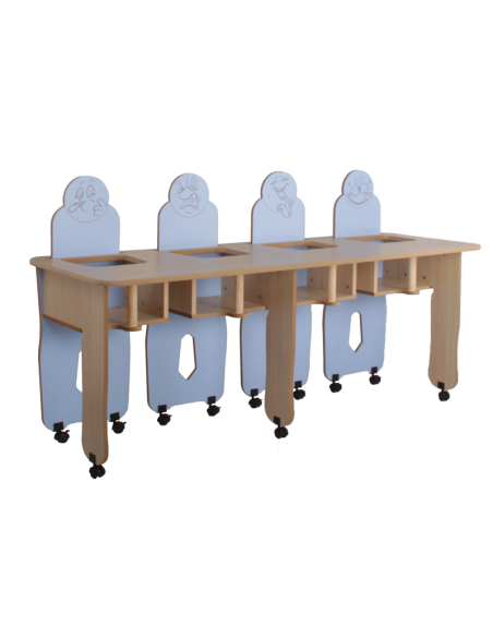 Mesa trona recta Mobeduc 4 niños
