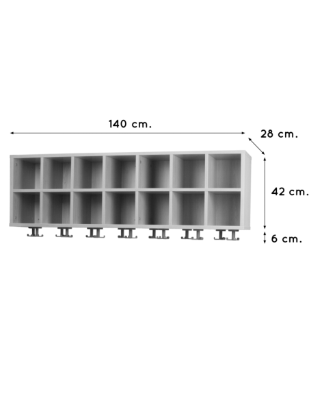 Mobeduc mueble perchero 14 casillas