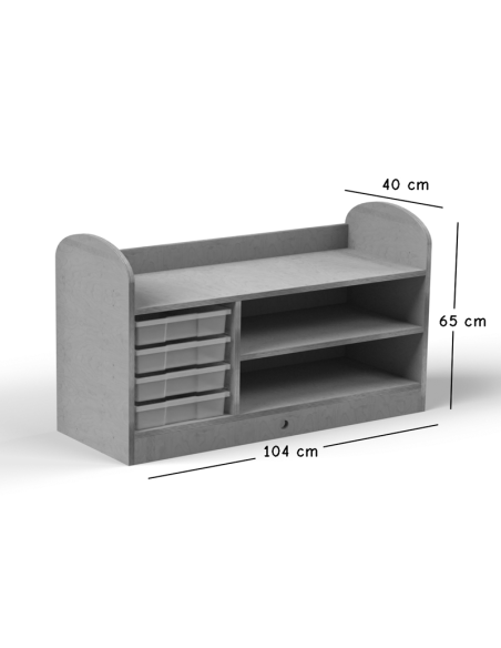 Mueble bajo cubetas y estantería