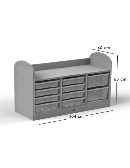 Mueble bajo cubetero 3 columnas