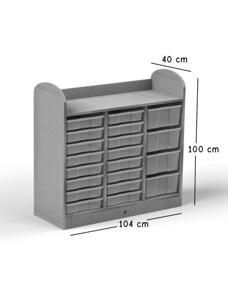 Mueble cubetero 3 columnas
