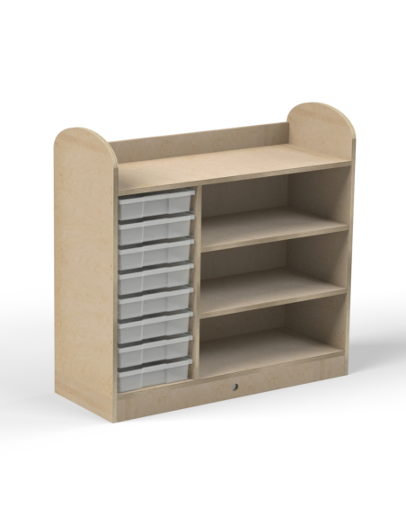 Mueble cubetero y estantería