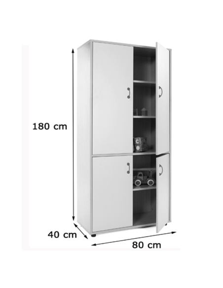 Mueble escolar alto armario 4 puertas Mobeduc
