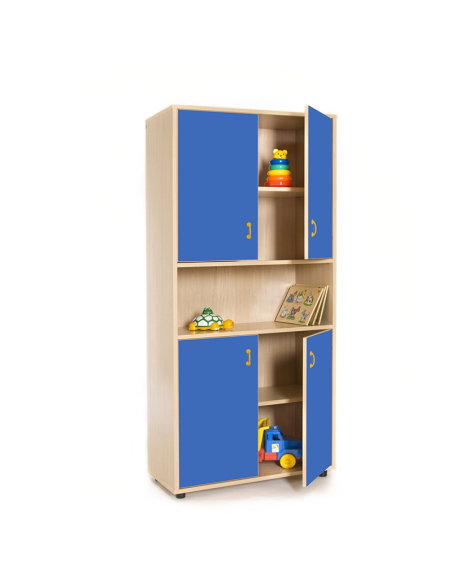 Mueble escolar alto armario 4 puertas y hueco Mobeduc