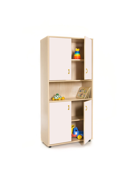 Mueble escolar alto armario 4 puertas y hueco Mobeduc