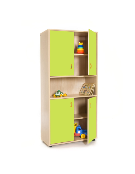 Mueble escolar alto armario 4 puertas y hueco Mobeduc
