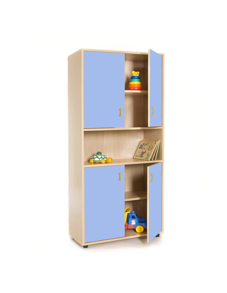 Mueble escolar alto armario 4 puertas y hueco Mobeduc