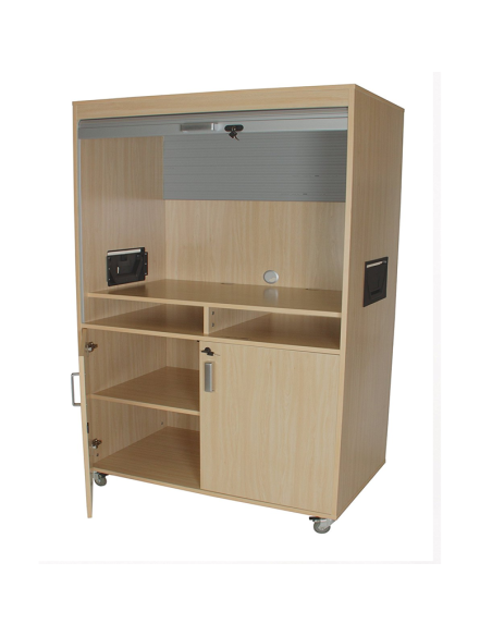 Mueble escolar audiovisuales alto con persiana