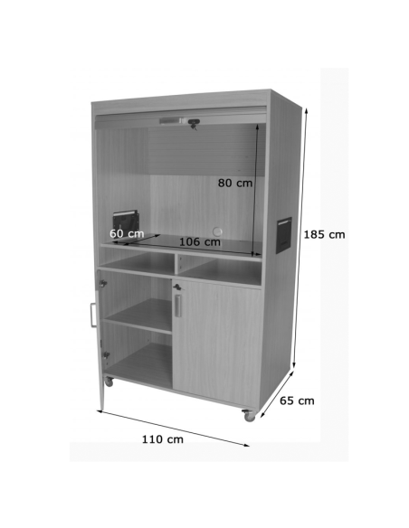 Mueble escolar audiovisuales alto con persiana