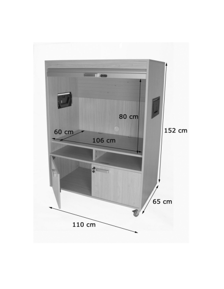 Mueble escolar audiovisuales bajo persiana Mobeduc