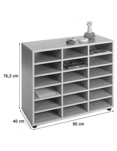 Mueble escolar bajo 18 casillas Mobeduc