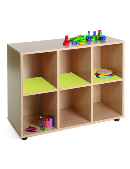 Mueble escolar bajo 6 casillas Mobeduc