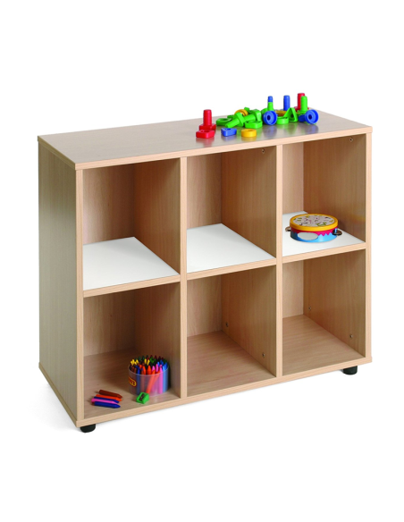 Mueble escolar bajo 6 casillas Mobeduc