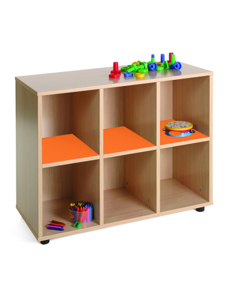 Mueble escolar bajo 6 casillas Mobeduc