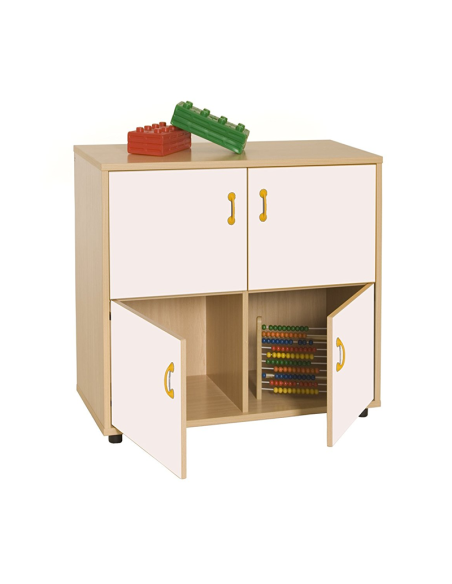 Mueble escolar bajo armario 4 casillas y 4 puertas