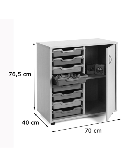 Mueble escolar bajo cubetero y armario Mobeduc