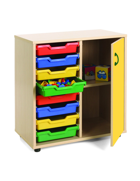 Mueble escolar bajo cubetero y armario Mobeduc